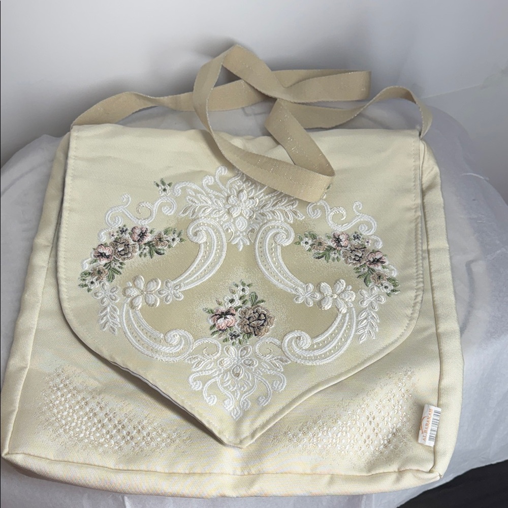 Cream Embroidered Women's Bag